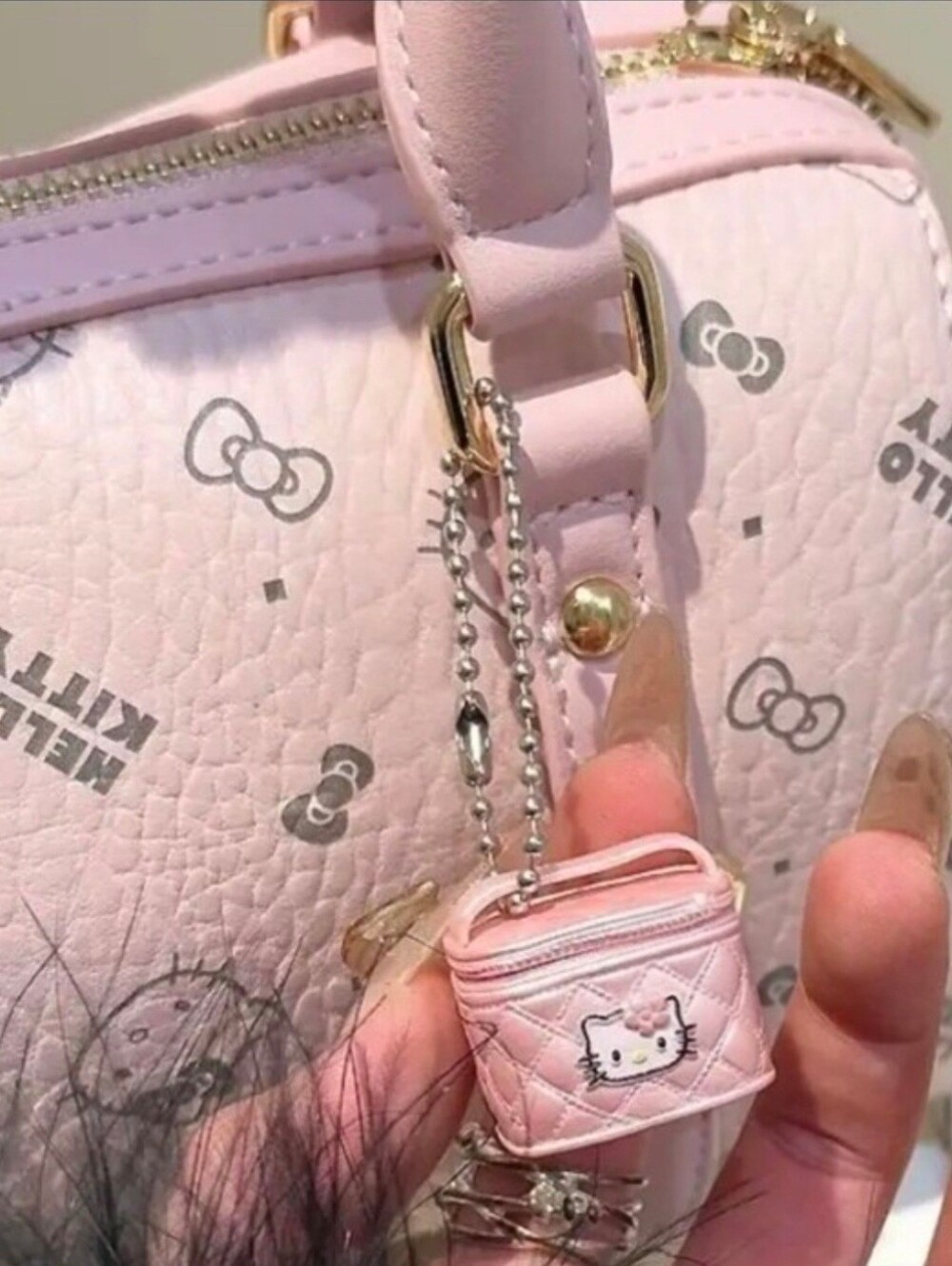 Hello Kitty Light Pink Mini Bag Charm Keyring 💓 So Kawaii Cute